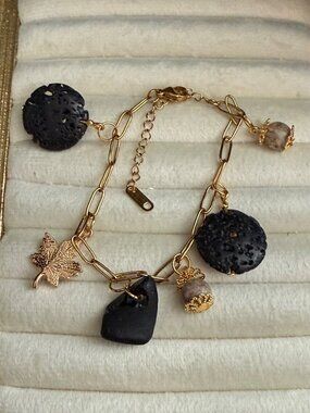 Earth & Ember — Rare Seaham Pirate Sea Glass Charm Bracelet